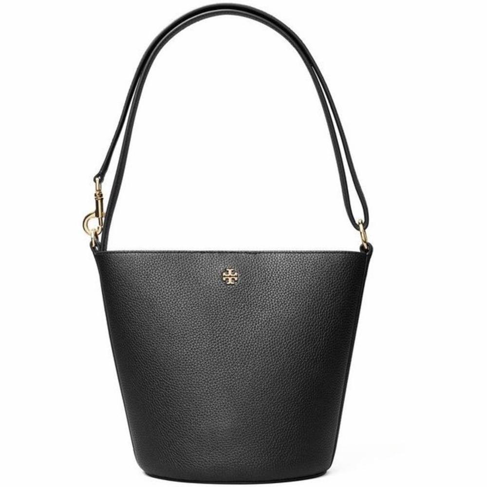 Tory‎ Burch Blake Bucket Bag Pebble Black Leather
